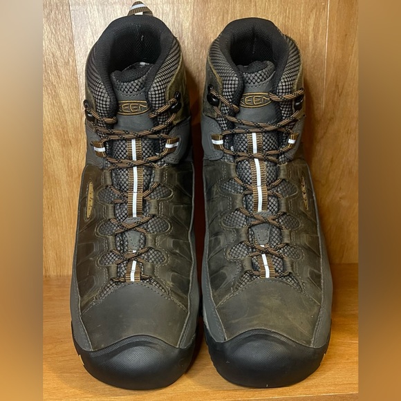 KEEN Targhee iii Men’s Size 16M Leather Mid Hiking Boots Brown/Navy Waterproof - Picture 3 of 11